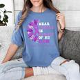 I Wear Purple In Memory Of My Mom Pancreatic Cancer Ribbon Women's Comfort Colors T-Shirt Chalky Mint I Wear Purple In Memory Of My Mom Pancreatic Cancer Ribbon Women's Comfort Colors T-Shirt Chalky Mint