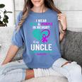 I Wear Teal And Purple In Memory Of My Uncle Mental Health Women's Comfort Colors T-Shirt Chalky Mint