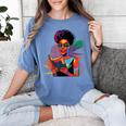 Woman Reading Book Lover Geometric Girl Afro History Women's Comfort Colors T-Shirt Chalky Mint