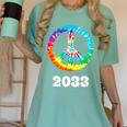 2033 Graduation Class Year Tie Dye Peace Sign Women's Comfort Colors T-Shirt Chalky Mint