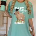 Capy Last Day Of School Capybara Graduation Quote Women's Comfort Colors T-Shirt Chalky Mint