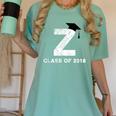 Class Of 2018 Last Name Letter Z Graduation Women's Comfort Colors T-Shirt Chalky Mint