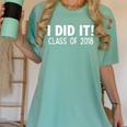 I Did It Class Of 2018 Senior Graduation Shirt Women's Comfort Colors T-Shirt Chalky Mint