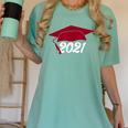 Class Of 2021 Burgundy Regalia Graduation Women's Comfort Colors T-Shirt Chalky Mint