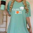 Class Of 2021 Graduation Him Her Basketball Pullover Women's Comfort Colors T-Shirt Chalky Mint