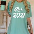 Class Of 2021 Graduation School Spirit Her Senior Class Women's Comfort Colors T-Shirt Chalky Mint