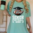 Class Of 2024 Graduation Senior Football Mom 2024 Women's Comfort Colors T-Shirt Chalky Mint