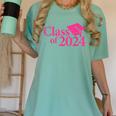 Class Of 2024 Pink For Girls And Women Graduation Women's Comfort Colors T-Shirt Chalky Mint