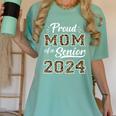 Class Of 2024 Proud Mom Of Senior Class 24 Graduation Women's Comfort Colors T-Shirt Chalky Mint