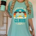 Class Of 2024 Senior Graduation Leveled Up Gamer Class 2024 Women's Comfort Colors T-Shirt Chalky Mint