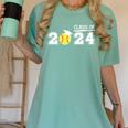 Class Of 2024 Senior Softball Player Graduation Women's Comfort Colors T-Shirt Chalky Mint