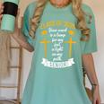 Class Of 2025 Senior Graduation Cross Quote Faith In God Women's Comfort Colors T-Shirt Chalky Mint
