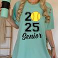 Class Of 2025 Softball Senior Graduation Graduate Women Women's Comfort Colors T-Shirt Chalky Mint