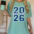 Class Of 2026 Graduation Varsity Navy Blue Letters Premium Tri-Blend Women's Comfort Colors T-Shirt Chalky Mint