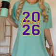 Class Of 2026 Graduation Varsity Purple Yellow On The Back Women's Comfort Colors T-Shirt Chalky Mint
