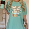 Class Of 2026 Senior Twelve Years Later Sloth Graduation Women's Comfort Colors T-Shirt Chalky Mint