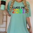 Class Of 2031 Pre-K -12th Grade Hand Prints Space Graduation Women's Comfort Colors T-Shirt Chalky Mint
