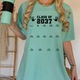 Class Of 2037 Handprint Grow With Me Pre-k Graduation Women's Comfort Colors T-Shirt Chalky Mint