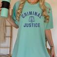 Criminal Justice Major College Graduate Graduation Women's Comfort Colors T-Shirt Chalky Mint