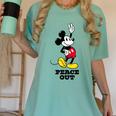 Disney Mickey Mouse Peace Out Totally Retro Graduation Women's Comfort Colors T-Shirt Chalky Mint