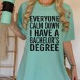 Everyone Calm Down Bachelors Degree Graduation T-Shirt Women's Comfort Colors T-Shirt Chalky Mint
