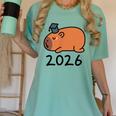 Grad Class Of 2026 Capybara Graduation Graduated Kids Women's Comfort Colors T-Shirt Chalky Mint