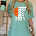 Graduate Senior Class Of 2024 Basketball Player Graduation Women's Comfort Colors T-Shirt Chalky Mint