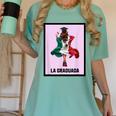 Graduation Latina Educated La Graduada Mexican Bingo Card Women's Comfort Colors T-Shirt Chalky Mint