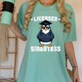 Graduation Penguin Licensed Smartass Graduate Women's Comfort Colors T-Shirt Chalky Mint