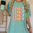 Groovy Senior Graduation Cute Groovy Senior Class Of 2024 Women's Comfort Colors T-Shirt Chalky Mint
