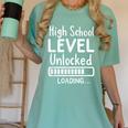 High School Level Unlocked Gamer Graduation Apparel Women's Comfort Colors T-Shirt Chalky Mint