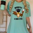 Hoot I Did It Grad Owl Holding Graduation Diploma Congrats Women's Comfort Colors T-Shirt Chalky Mint