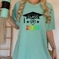 K -12th Grade Hand Prints Space Graduation Class Of 2034 Women's Comfort Colors T-Shirt Chalky Mint