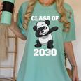 Kids Class Of 2030 Shirt Graduation Dabbing Panda Shirt Women's Comfort Colors T-Shirt Chalky Mint