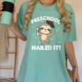 Kids Kids Preschool Nailed It Sloth Graduation Women's Comfort Colors T-Shirt Chalky Mint