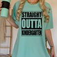 Kids Straight Outta Kindergarten Shirt Boy Girl Graduation Women's Comfort Colors T-Shirt Chalky Mint
