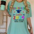 Kindergarten Graduation Class 2024 1st Grade Here I Come Women's Comfort Colors T-Shirt Chalky Mint
