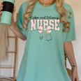 Labor And Delivery Nurse Stethoscope Coquette Bow Graduation Women's Comfort Colors T-Shirt Chalky Mint