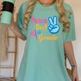 Last Day Of School Peace Out Grade 4 Graduation Kids Women's Comfort Colors T-Shirt Chalky Mint