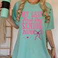 My Last First Day Senior 2026 Coquette Pink Bow Graduation Women's Comfort Colors T-Shirt Chalky Mint