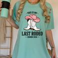 This Is My Last Rodeo Senior 2026 Cowgirl Graduation Women's Comfort Colors T-Shirt Chalky Mint