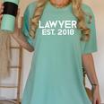Law School Graduation Lawyer Est 2018 Him Her Women's Comfort Colors T-Shirt Chalky Mint