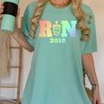 Nurse Graduation Shirt RN Est 2018 Rainbow Tshirt Women's Comfort Colors T-Shirt Chalky Mint