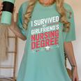 Nurse Graduation I Survived My Girlfriends Nursing Degree Women's Comfort Colors T-Shirt Chalky Mint