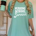 Nursing School Survivor Nurse Graduation Medical T-Shirt Women's Comfort Colors T-Shirt Chalky Mint
