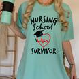 Nursing School Survivor Women Graduation RN Gift Shirt Women's Comfort Colors T-Shirt Chalky Mint