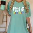 Peace Out Preschool T Shirt Graduation Last Day Women's Comfort Colors T-Shirt Chalky Mint