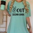 Peace Out Second Grade Last Day Of School Graduation Kids Women's Comfort Colors T-Shirt Chalky Mint