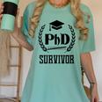 PHD Survivor T-Shirt Graduation Student Teacher For Men Women Kids Women's Comfort Colors T-Shirt Chalky Mint