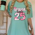 Pink Coquette Bow Senior 2025 Back To School Graduation Girl Women's Comfort Colors T-Shirt Chalky Mint